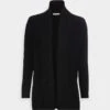 Anna Field RIBBED FOLD COLLAR - Strickjacke - Black