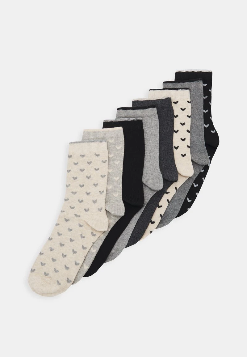 Anna Field HEART ANKLE 8 PACK - Socken - Black/grey 1 Anna Field HEART ANKLE 8 PACK - Socken - Black/grey