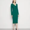 Anna Field V AUSSCHNITT BODYCON MIDI STRICKKLEID - Etuikleid - Green