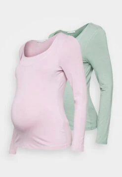 MATERNITY BASIC LONGSLEEVE 2 PACK - Langarmshirt - Pink/light Green -Anna Field aa3097cc654b452191a42a513d4790a6