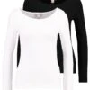 2PACK - Langarmshirt - Black/white