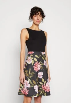 Anna Field Jerseykleid - Black/black/pink